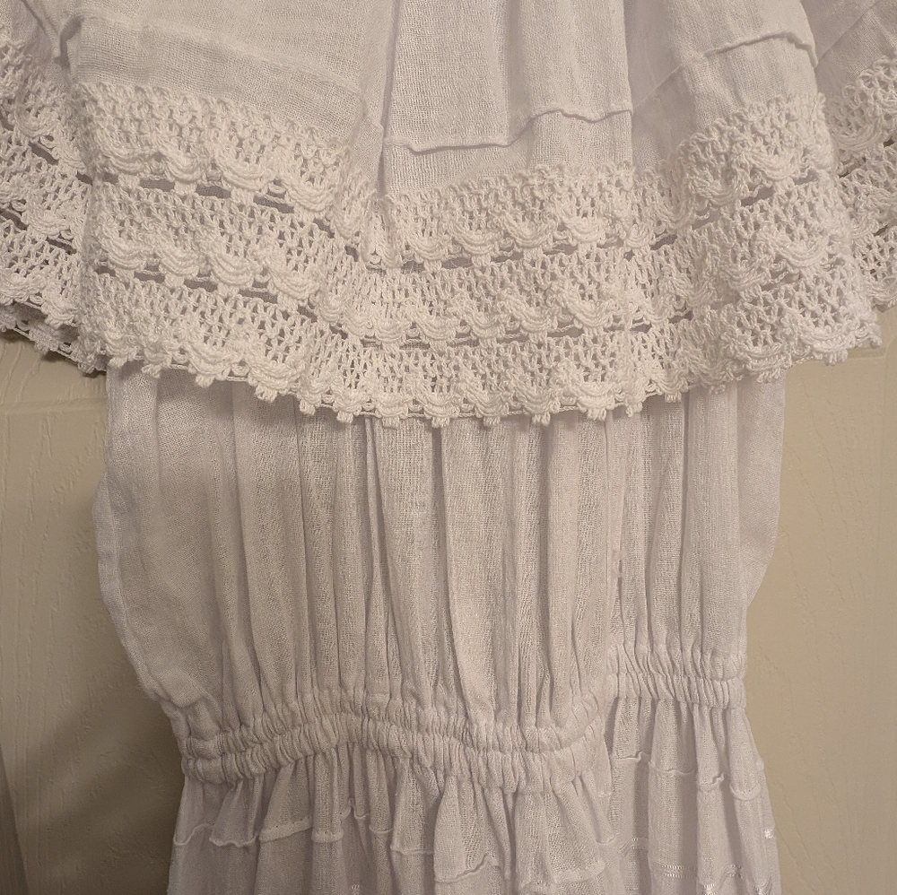 NEW! Beautiful White Dress From Mexico! Size S/M - Picture 8 of 8